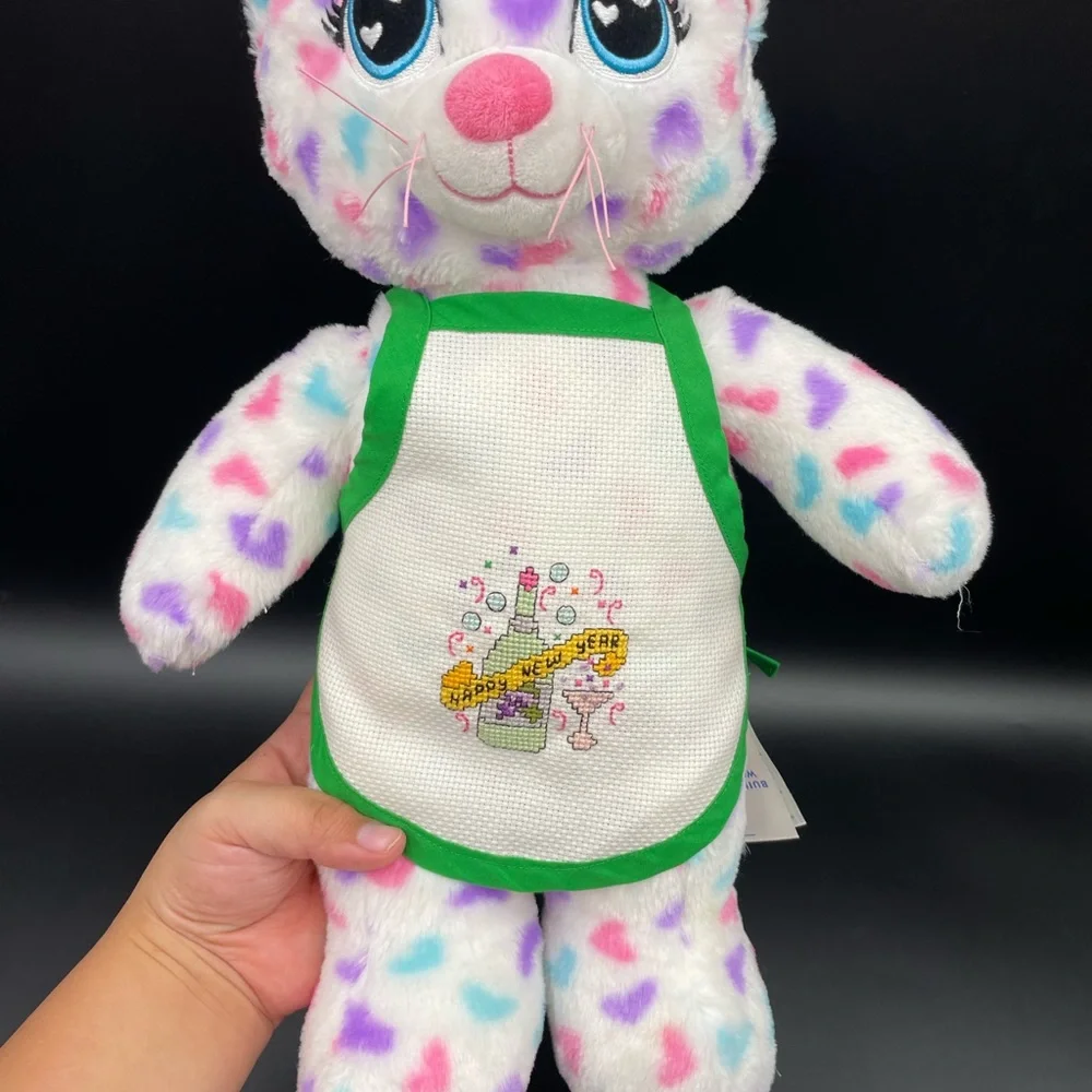 Handmade cross stitch happy new year ! Build a bear Apron